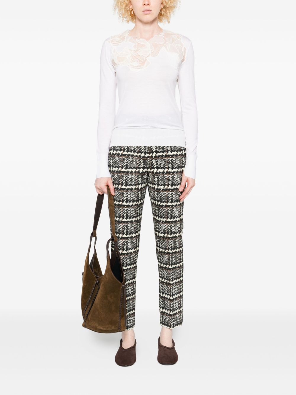 Ermanno Scervino Lace-insert long-sleeve top Ermanno Scervino