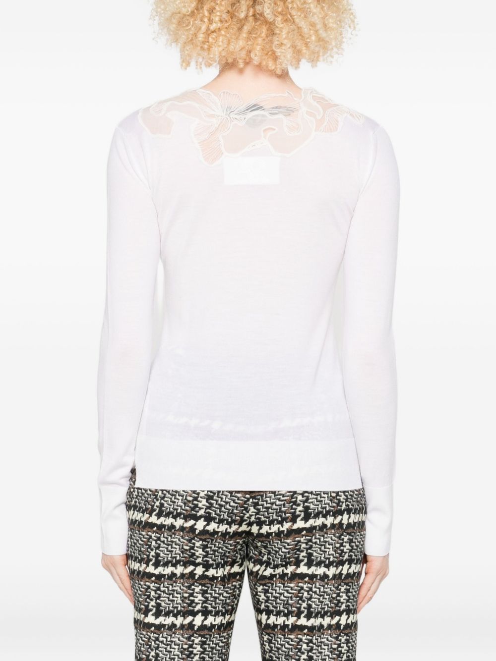 Ermanno Scervino Lace-insert long-sleeve top Ermanno Scervino