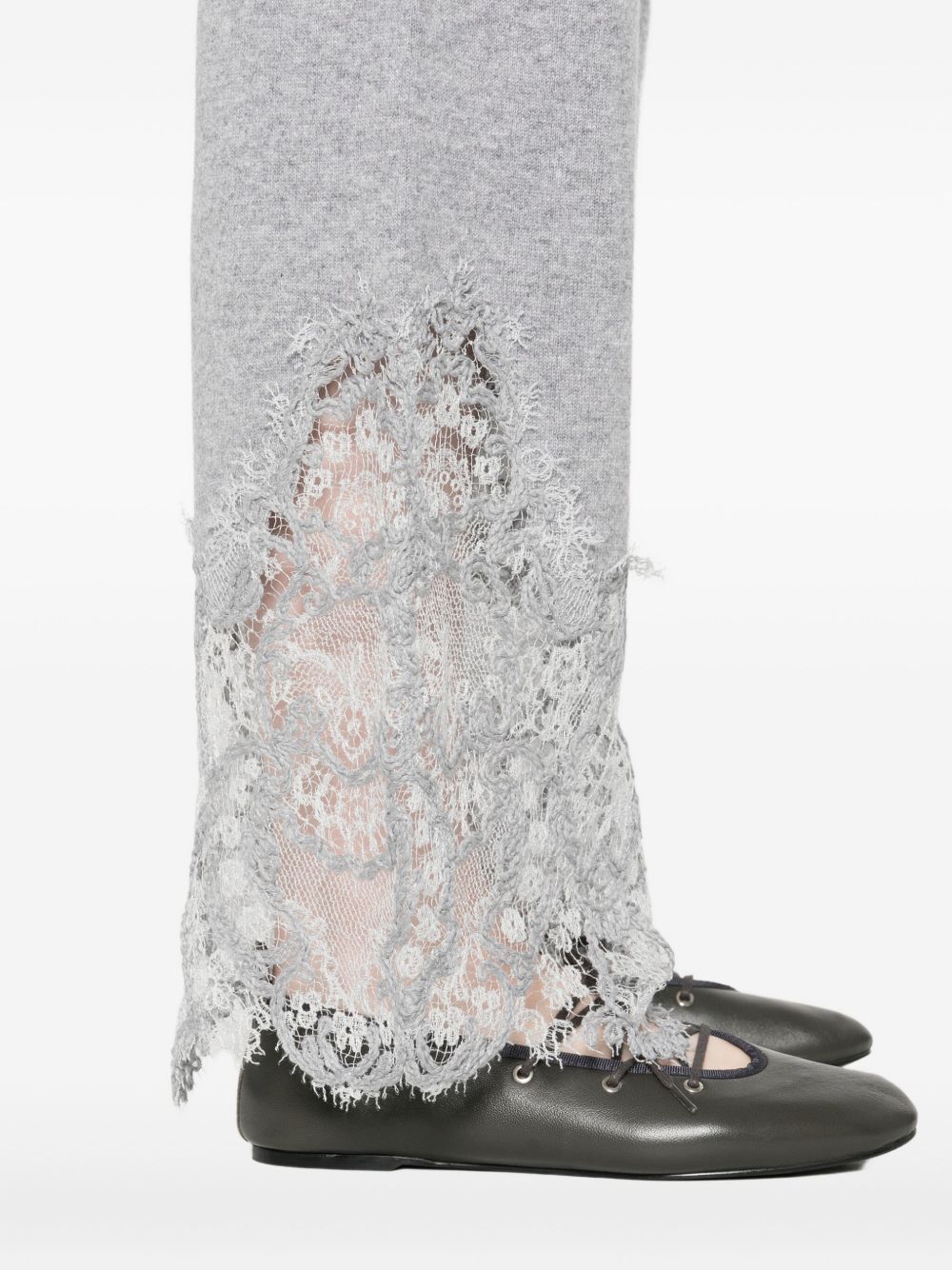 Ermanno Scervino Lace-trimmed cashmere trousers Ermanno Scervino