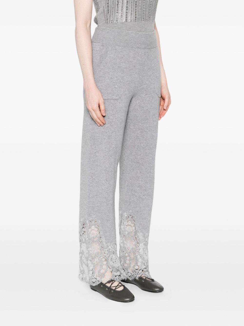 Ermanno Scervino Lace-trimmed cashmere trousers Ermanno Scervino