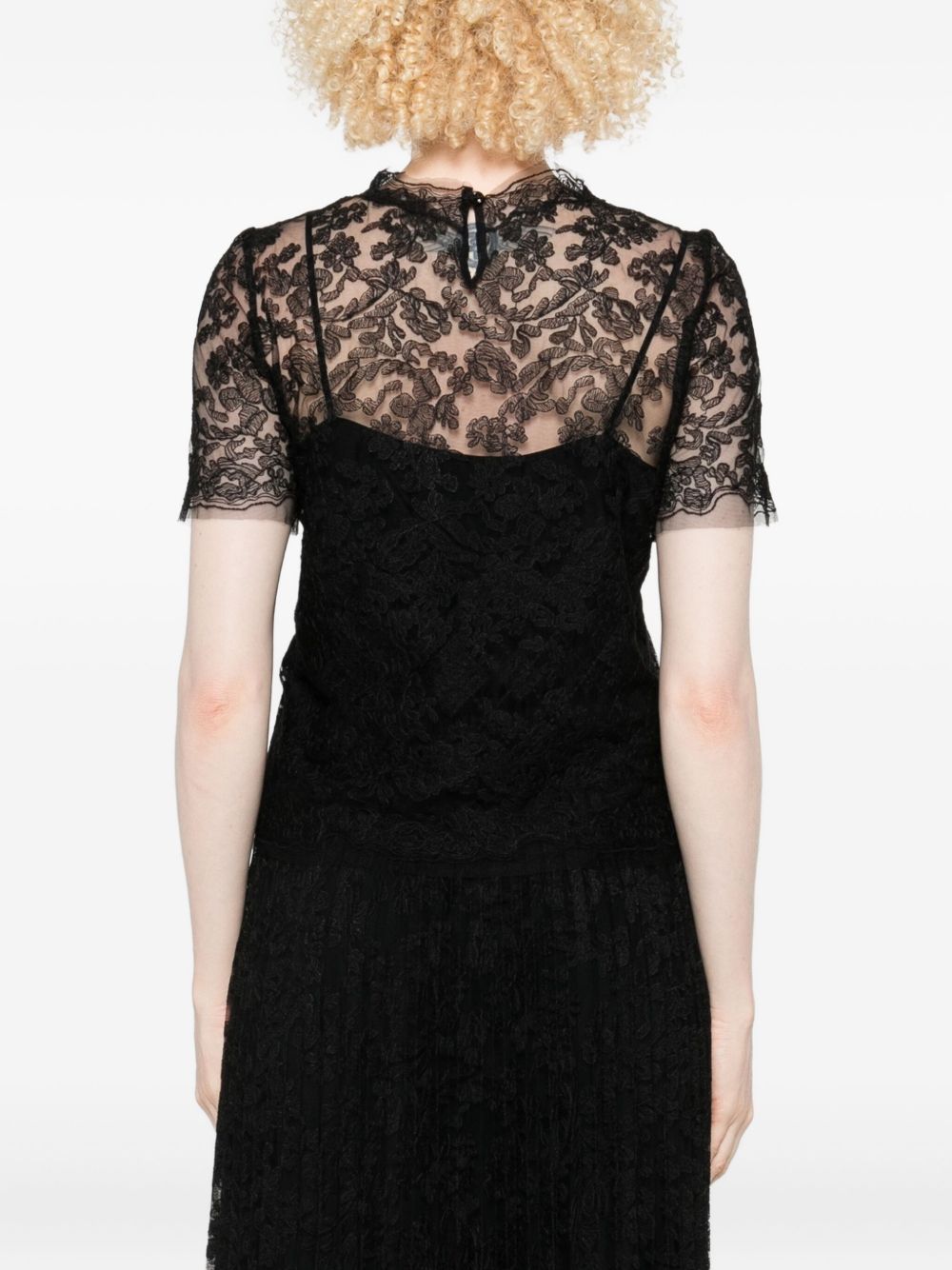 Ermanno Scervino Floral-lace short-sleeve top Ermanno Scervino