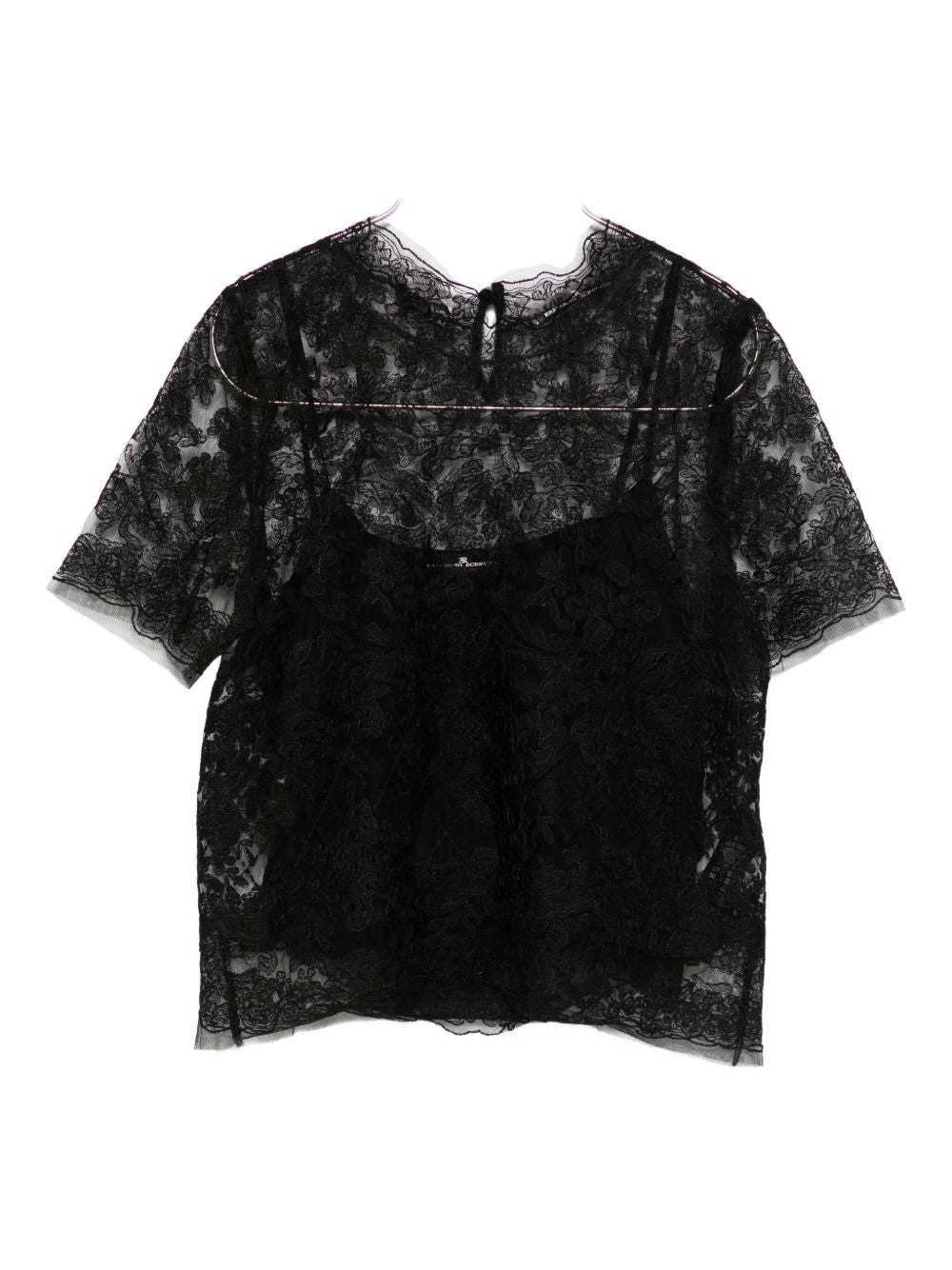 Ermanno Scervino Floral-lace short-sleeve top Ermanno Scervino