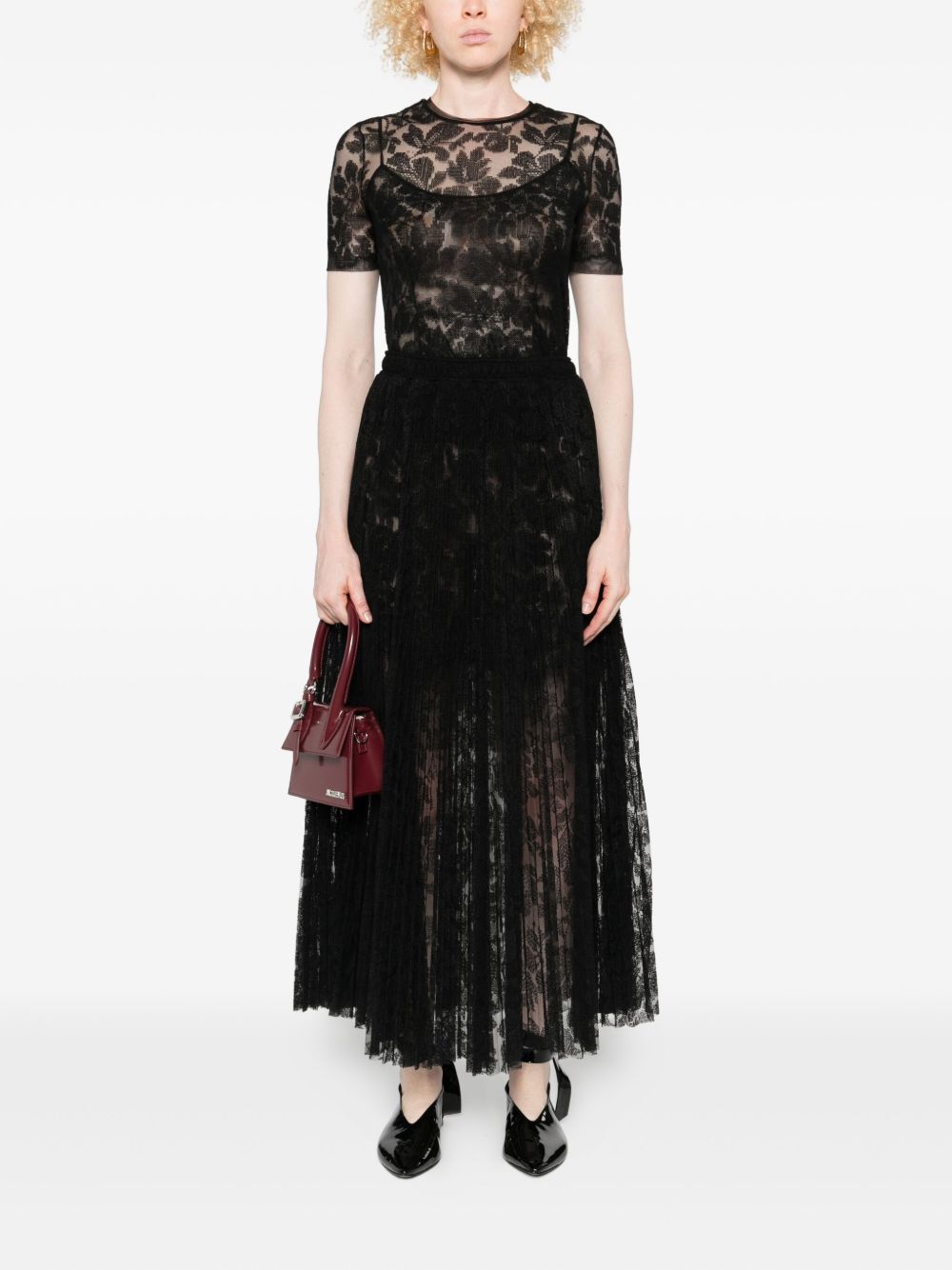 Ermanno Scervino Floral-lace mesh top Ermanno Scervino