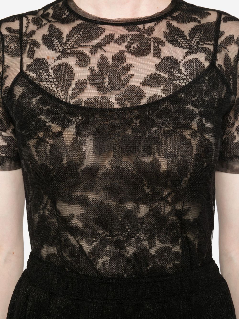 Ermanno Scervino Floral-lace mesh top Ermanno Scervino