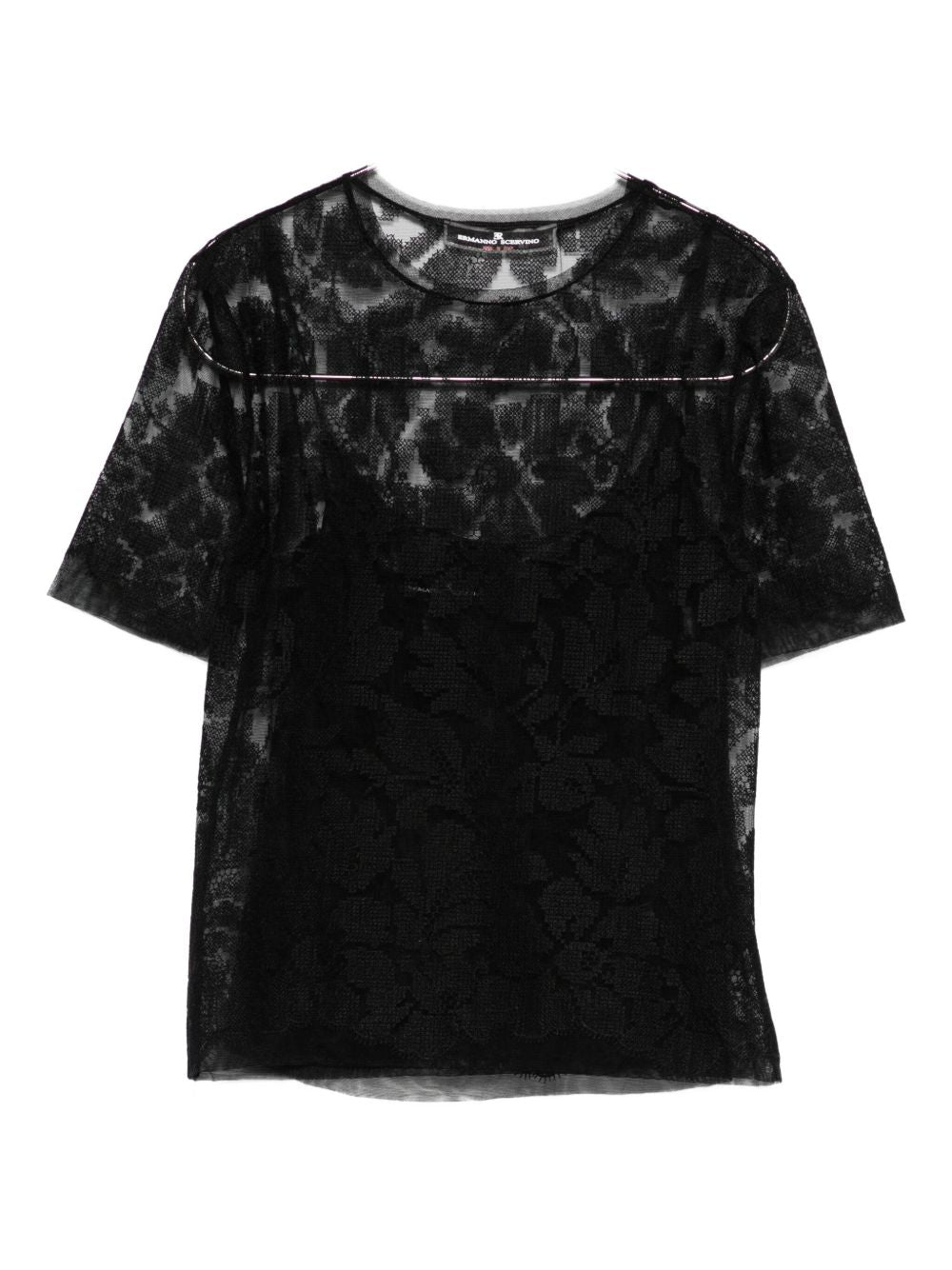 Ermanno Scervino Floral-lace mesh top Ermanno Scervino