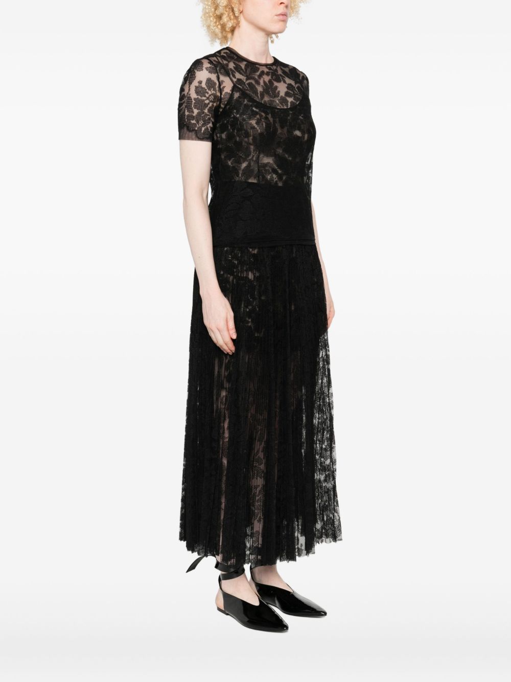 Ermanno Scervino Floral-lace mesh top Ermanno Scervino