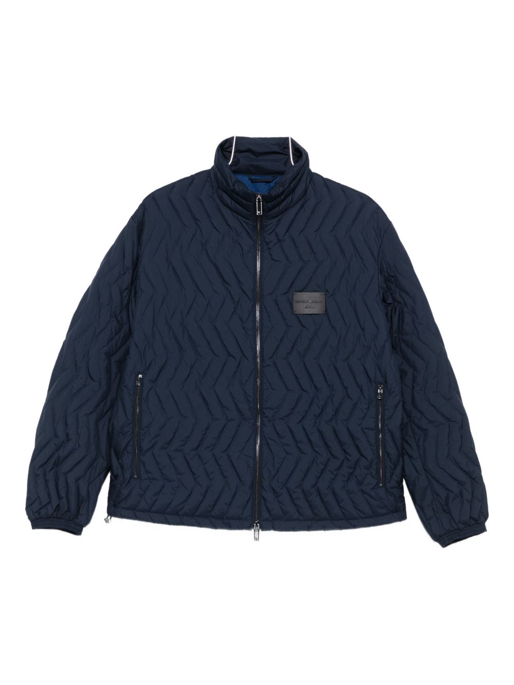 Emporio Armani Full-zip down jacket in chevron quilted ripstop nylon Emporio Armani