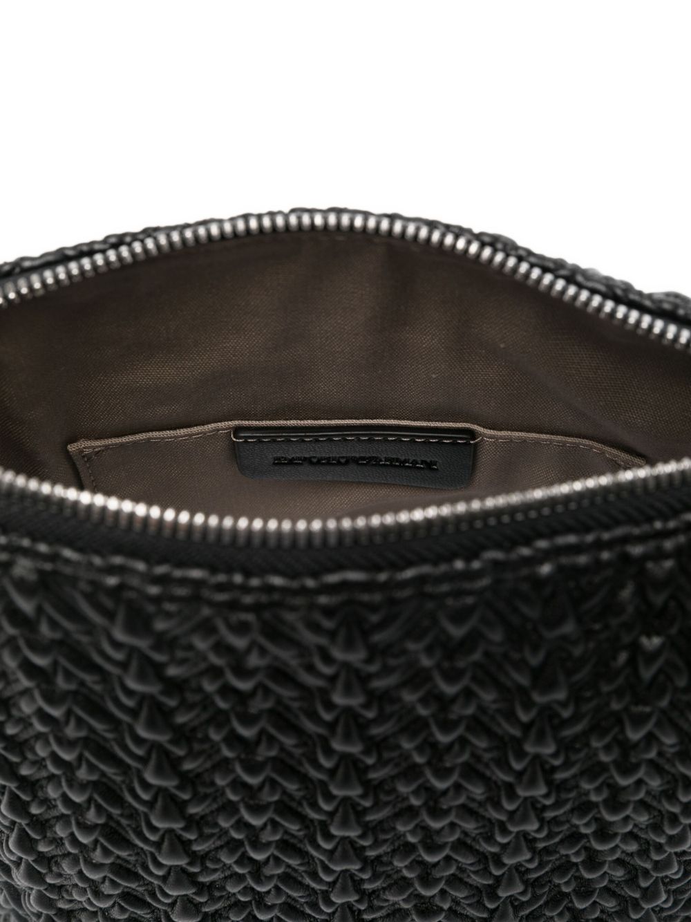 Emporio Armani Small Hobo Bag in Embossed Leather Emporio Armani
