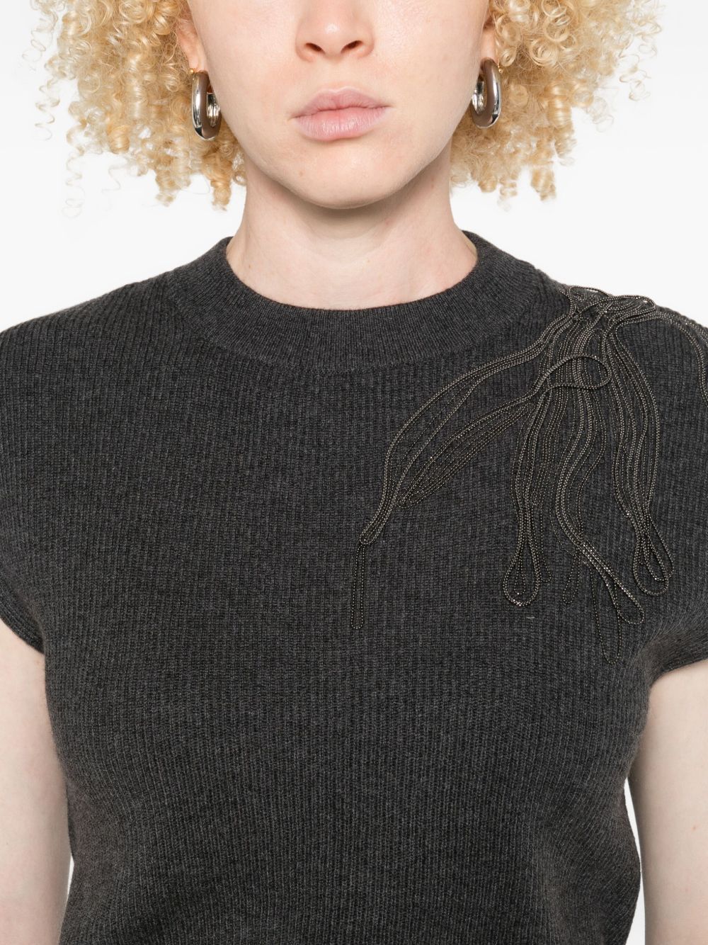 Brunello Cucinelli Embellished knitted vest Brunello Cucinelli