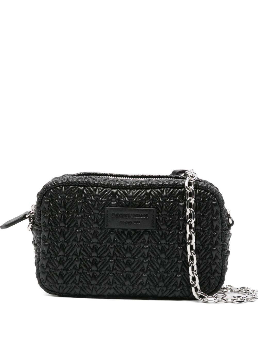 Emporio Armani Embossed camera case with chain shoulder strap Emporio Armani