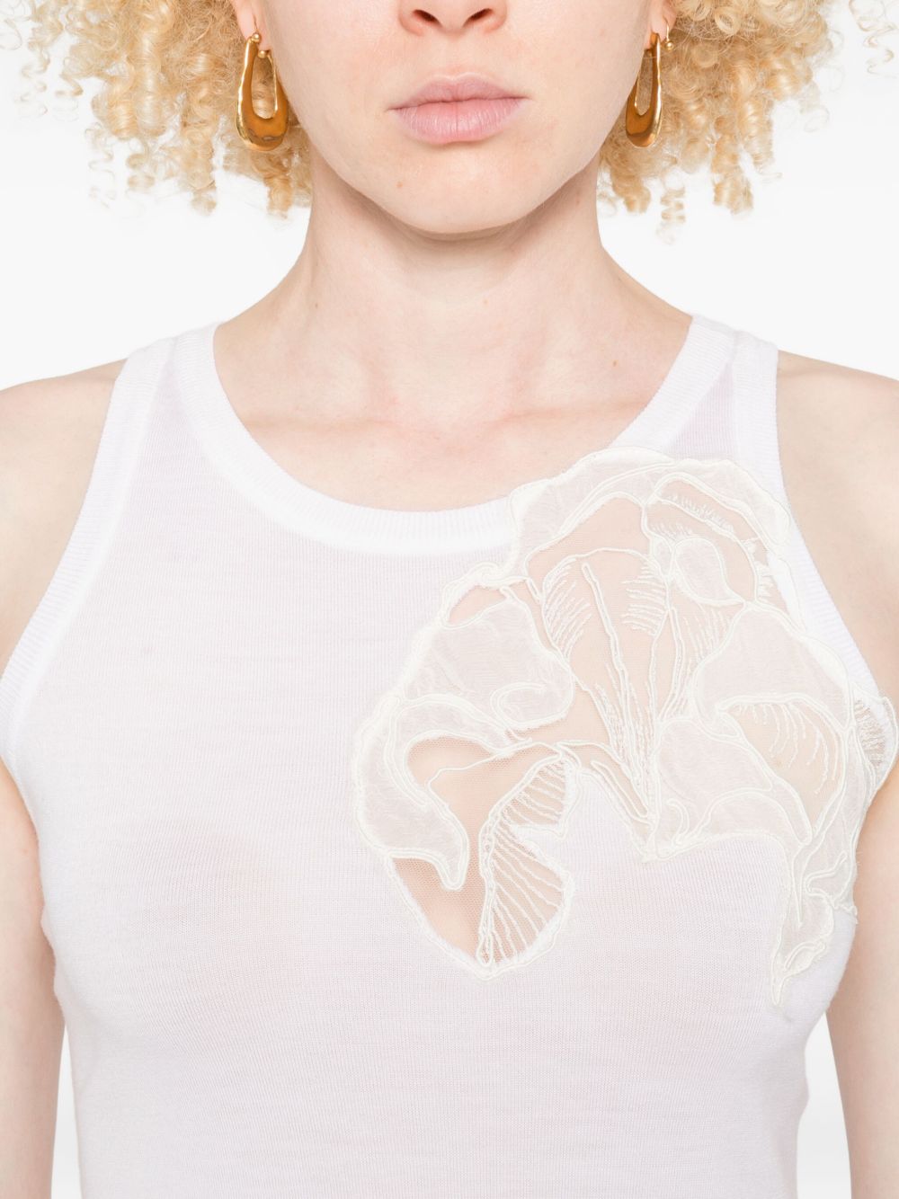 Ermanno Scervino Lace-embellished tank top Ermanno Scervino