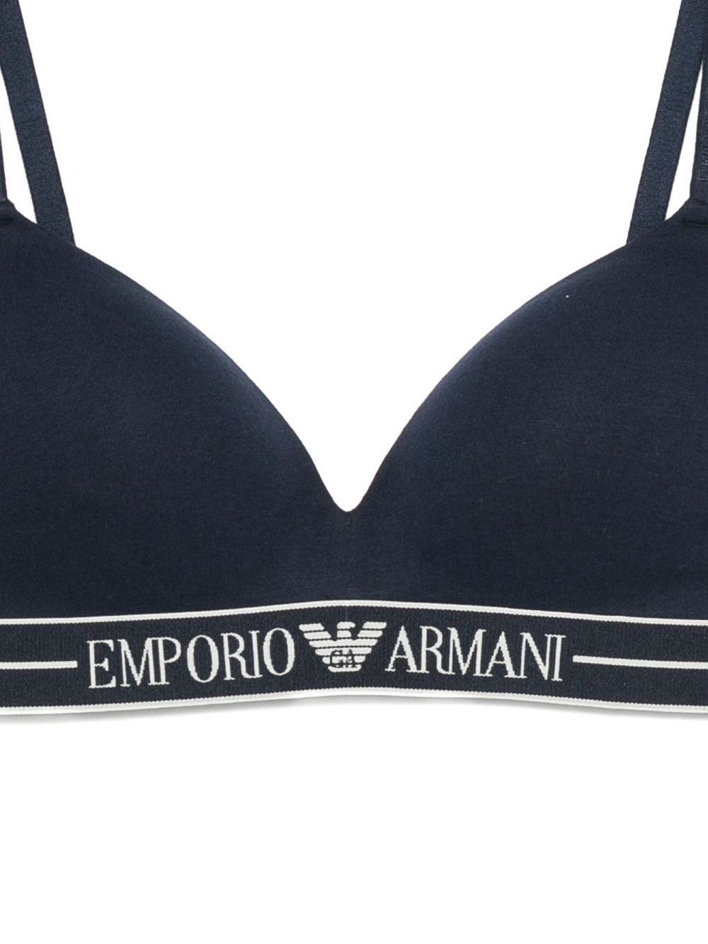 Emporio Armani ASV organic-cotton, padded triangle bra with logo underband Emporio Armani