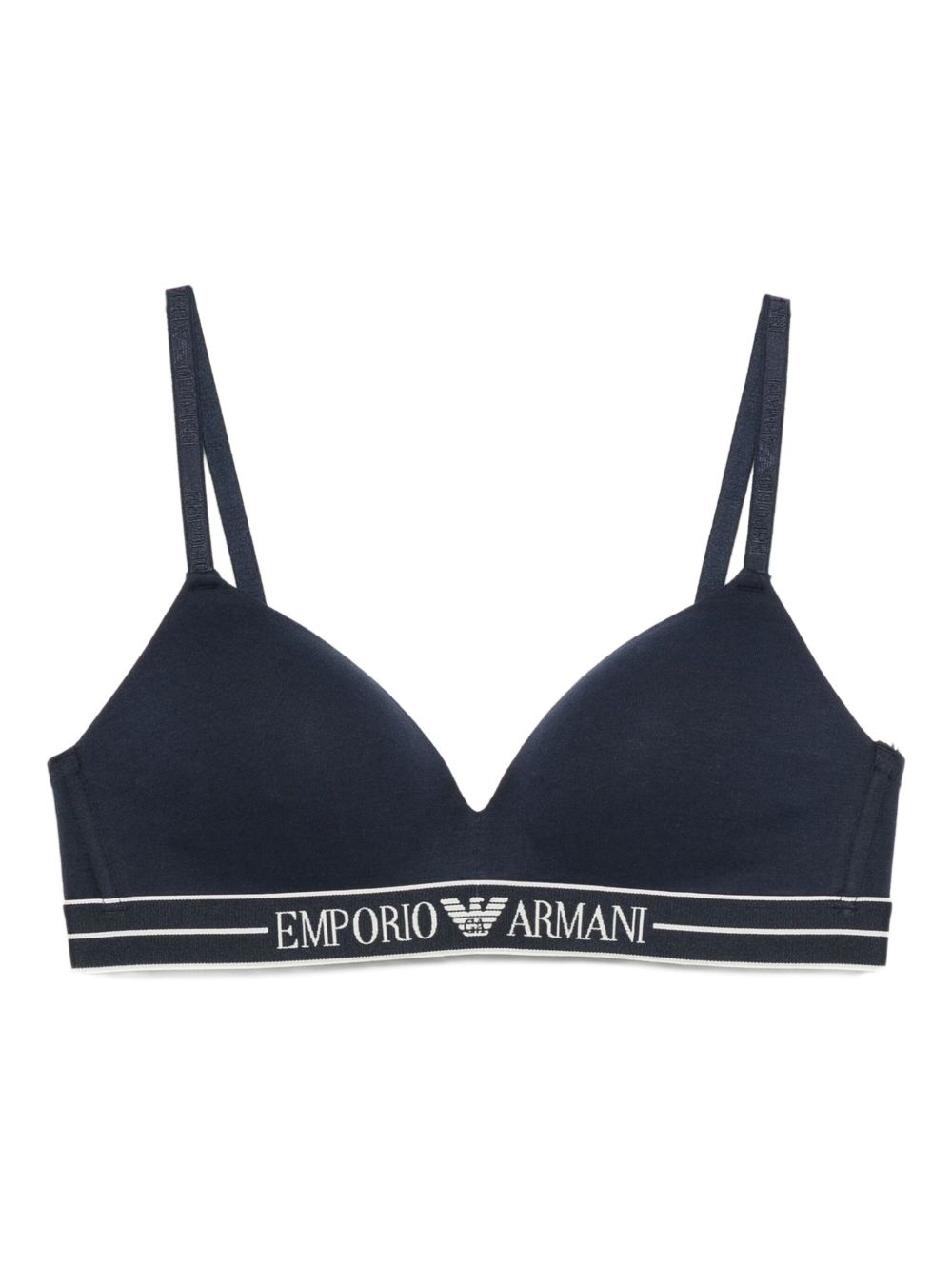Emporio Armani ASV organic-cotton, padded triangle bra with logo underband Emporio Armani