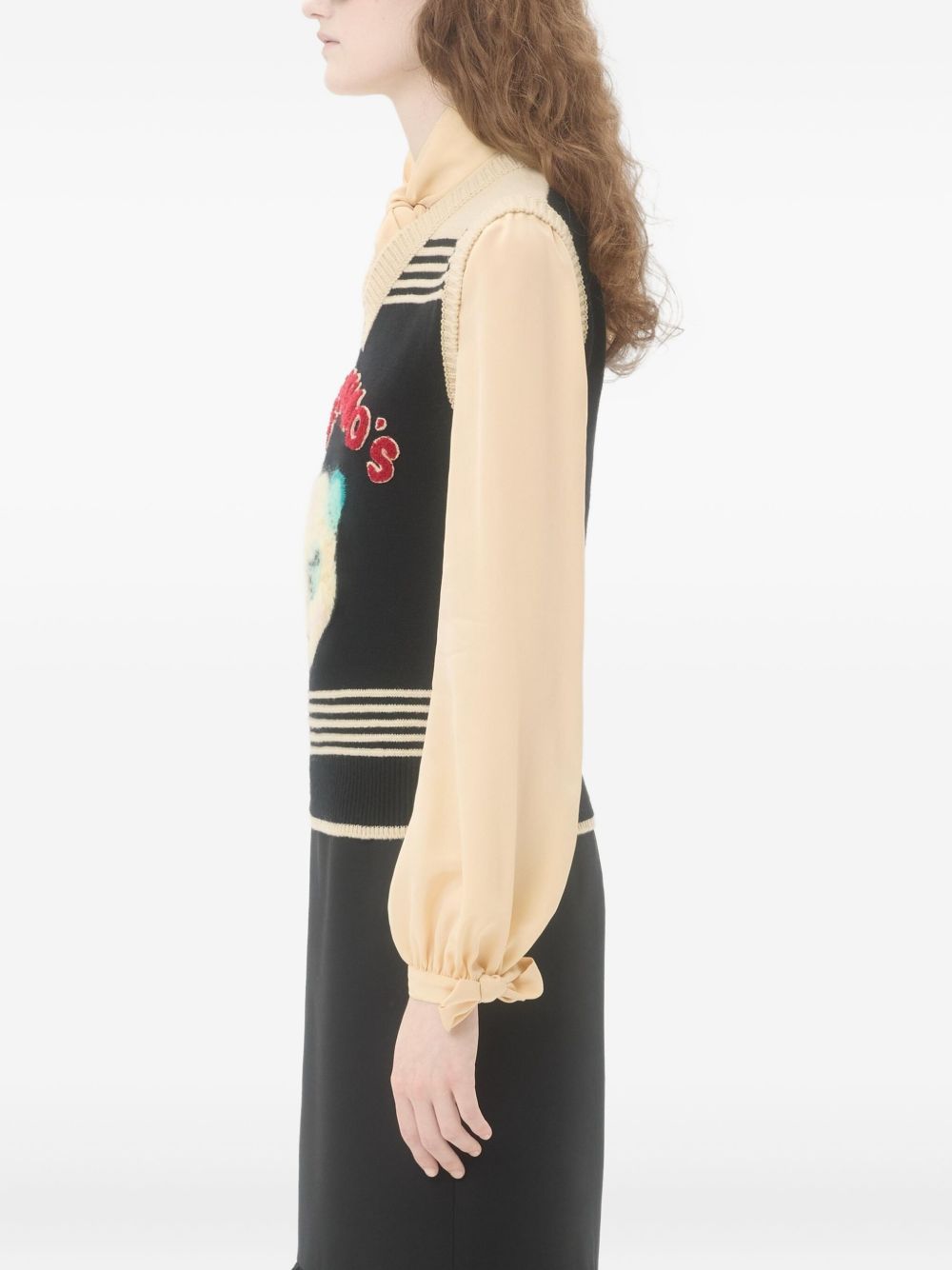 Valentino Cat-motif stripe-detail vest Valentino