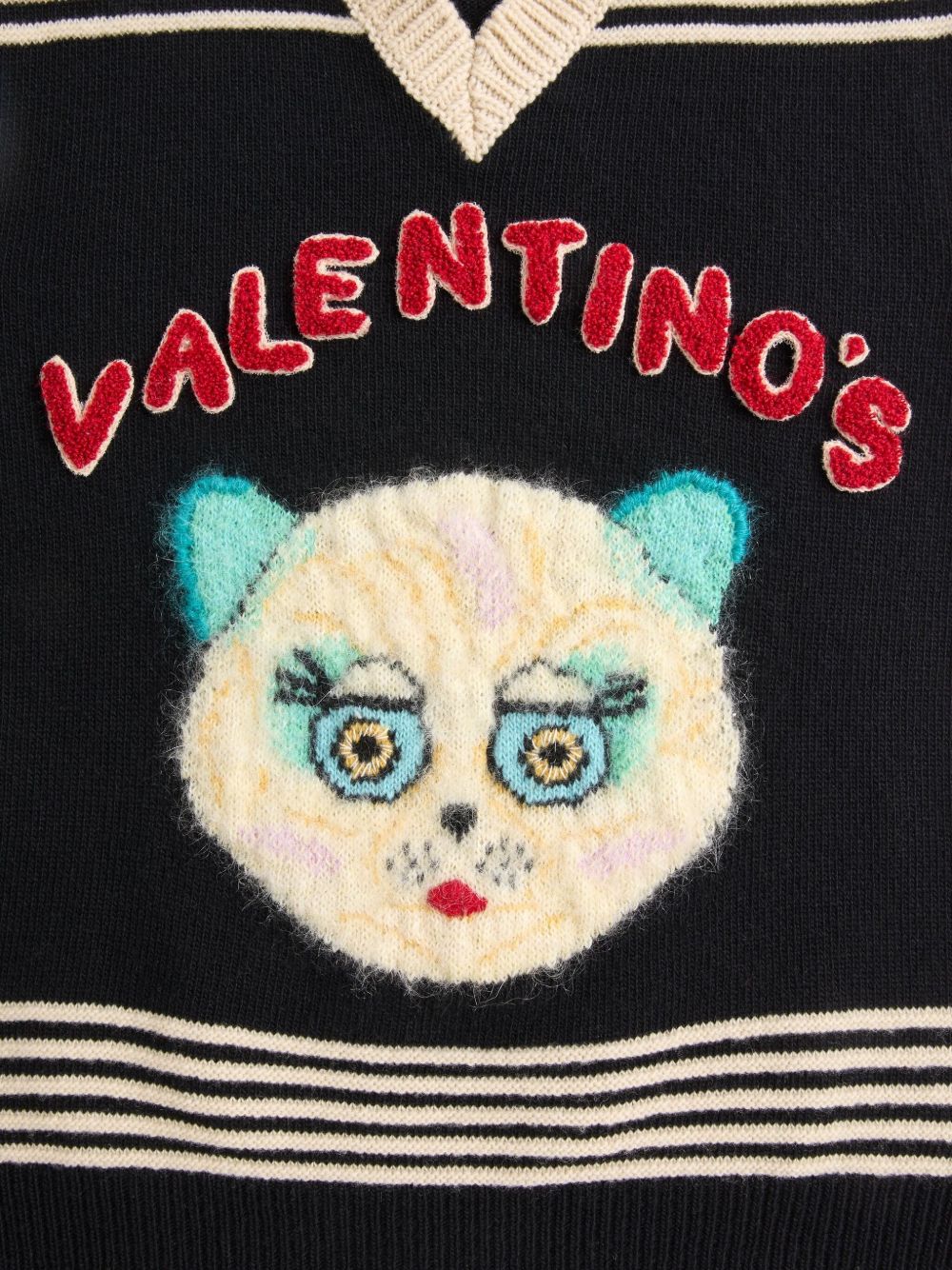 Valentino Cat-motif stripe-detail vest Valentino