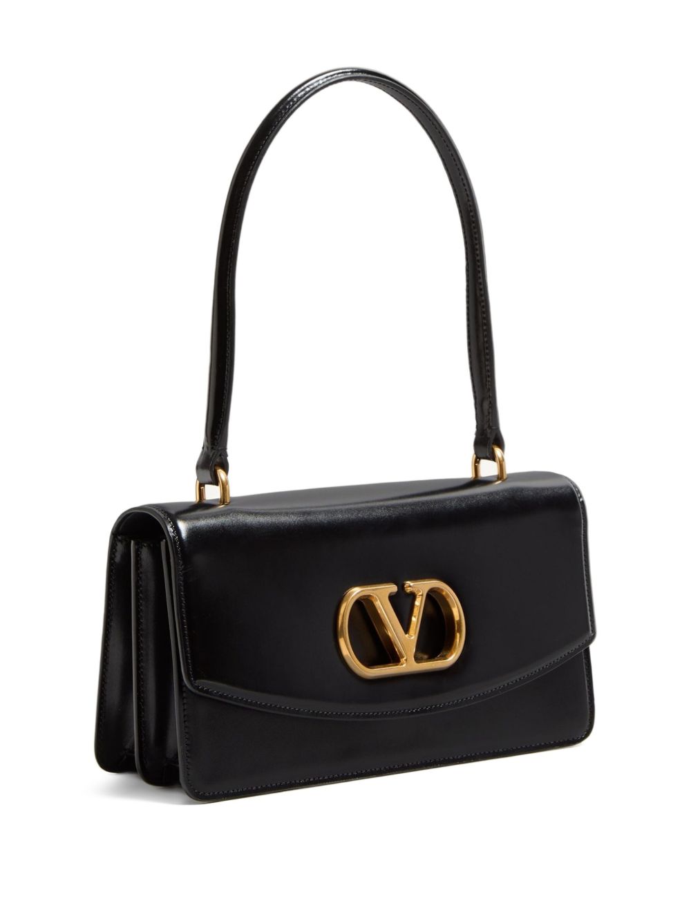 Valentino Garavani Vain Glossy Calfskin Handle Bag Valentino Garavani