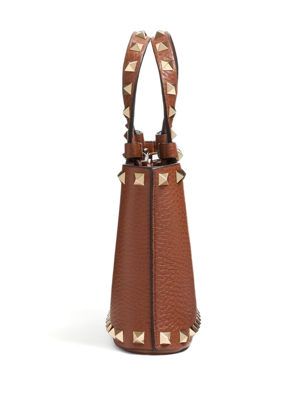 Valentino Garavani Mini Rockstud Shopping Bag in Garnet Calfskin