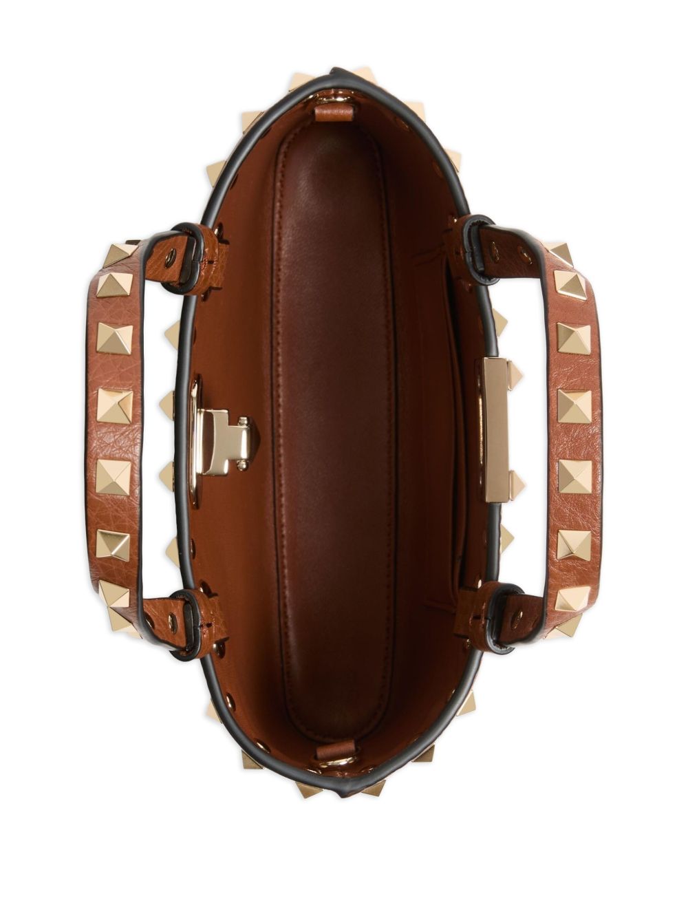 Valentino Garavani Mini Rockstud Shopping Bag in Garnet Calfskin