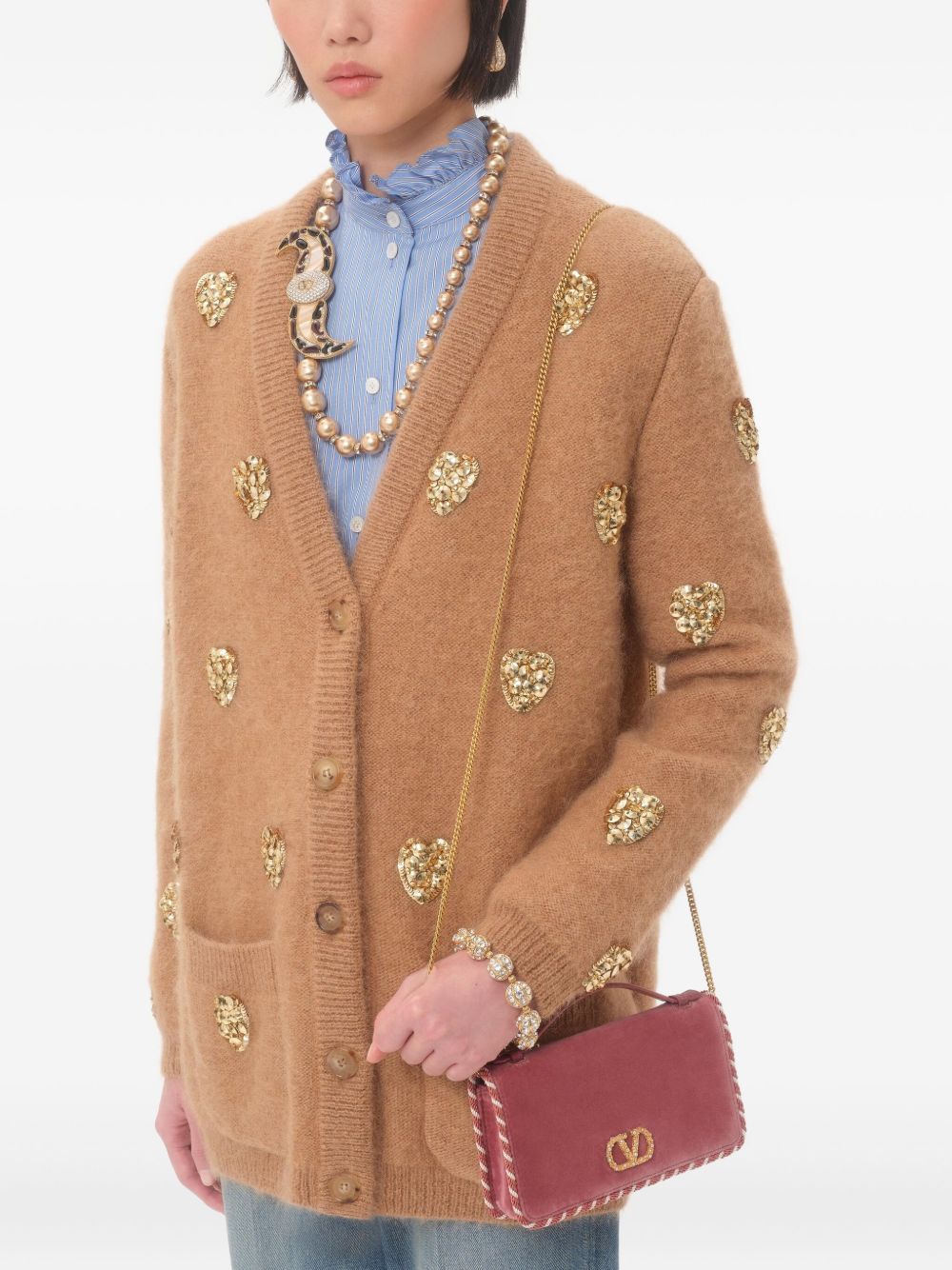 Valentino Garavani Braided edge leather handbag Valentino Garavani