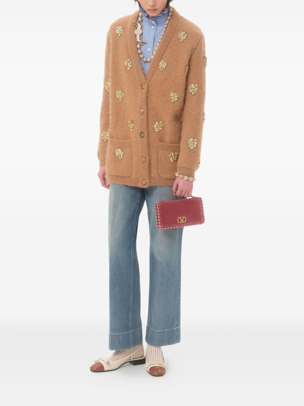 Valentino Garavani Braided edge leather handbag Valentino Garavani