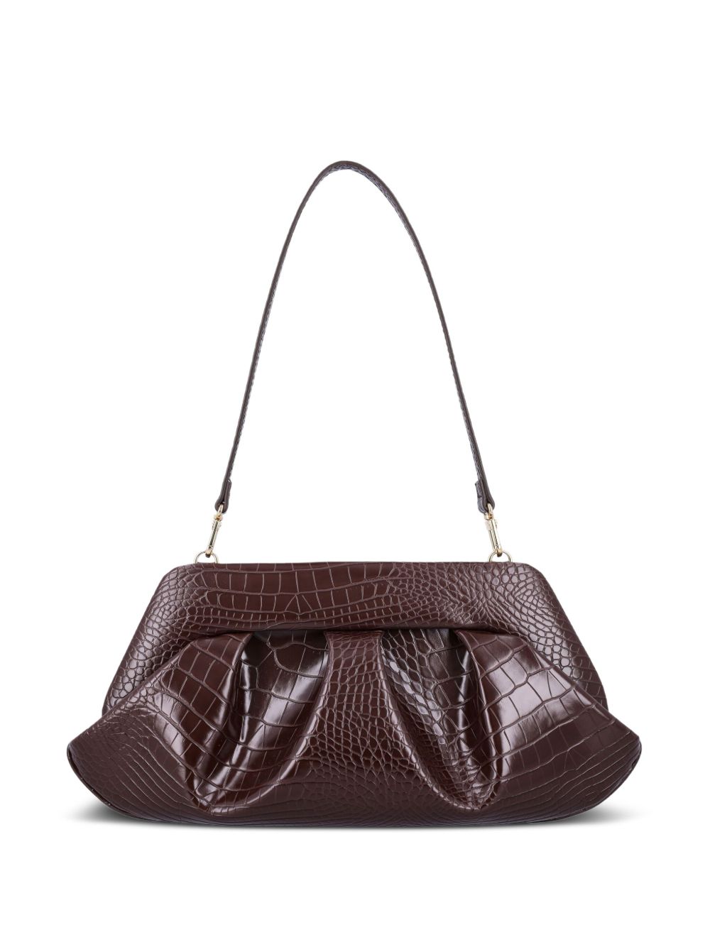 Themoire' Emera croco-embossed pleated clutch Themoire'