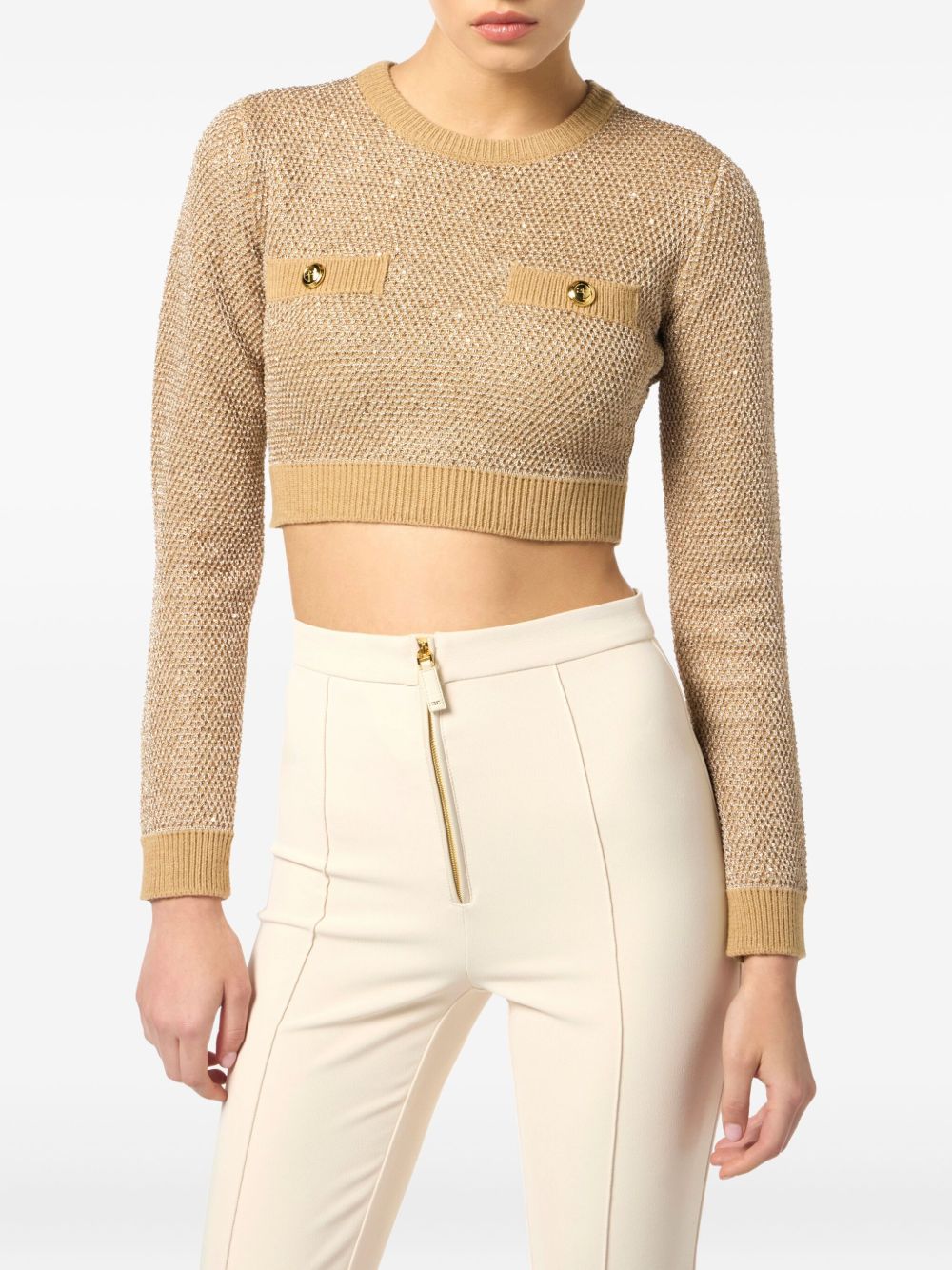 Elisabetta Franchi Sweaters Beige Elisabetta Franchi