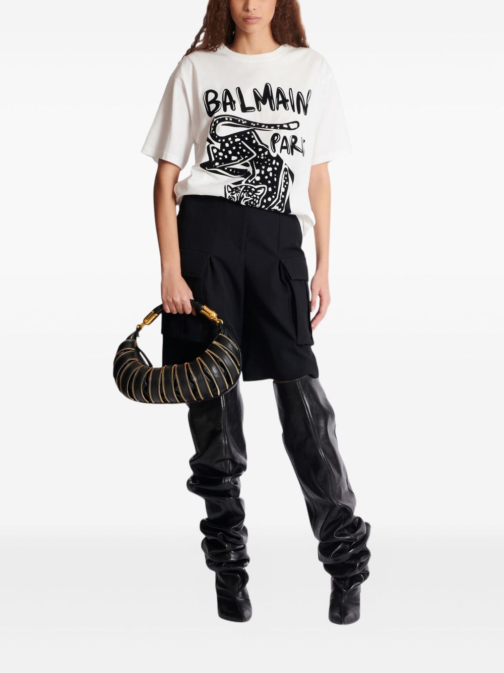 Balmain Short-sleeved T-shirt with leopard print Balmain