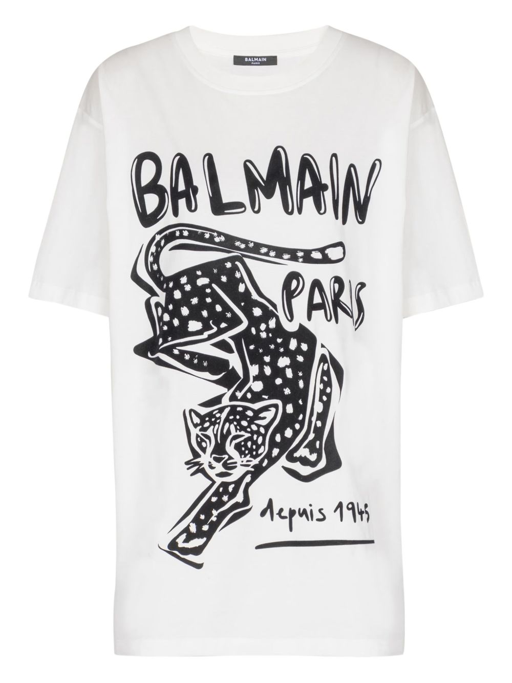 Balmain Short-sleeved T-shirt with leopard print Balmain
