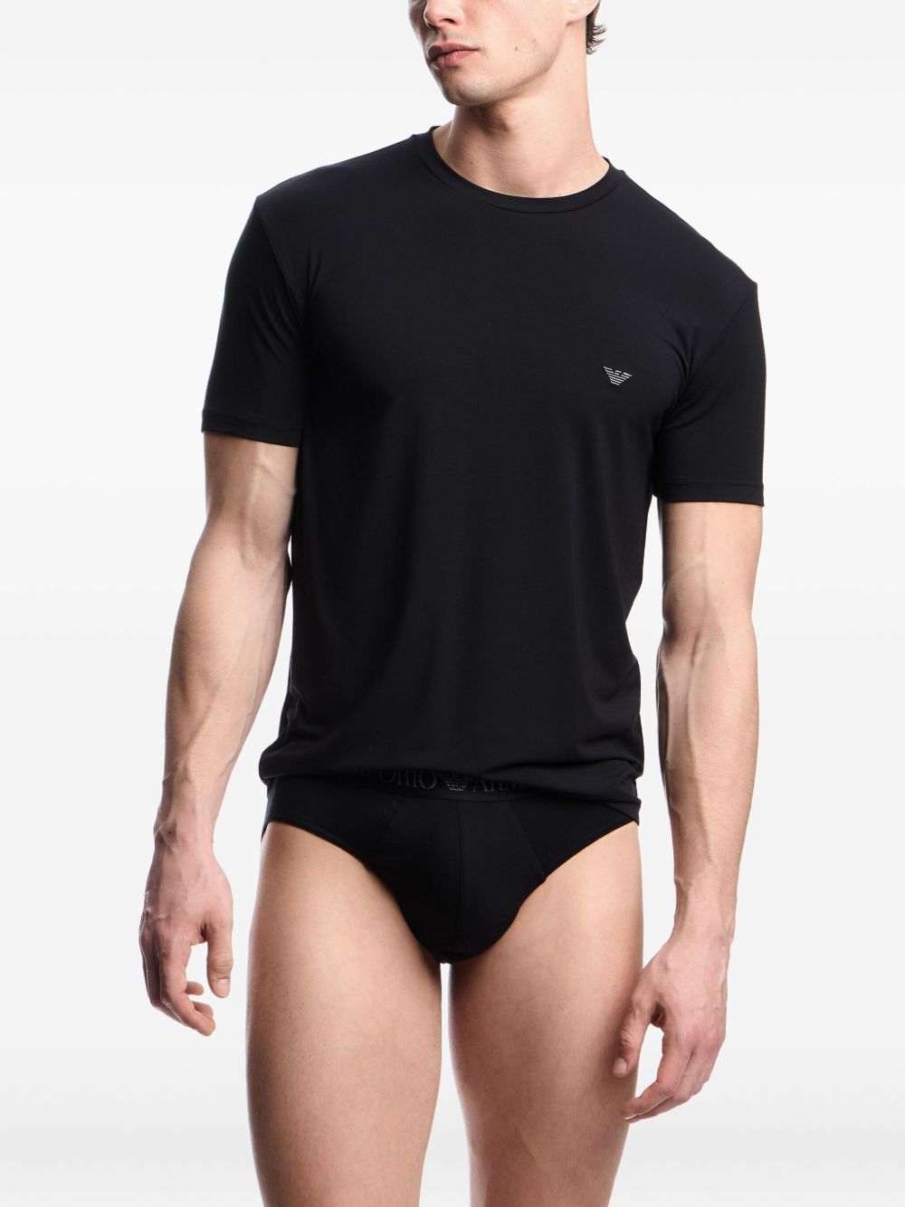 Emporio Armani Fitted loungewear T-shirt in soft modal Emporio Armani
