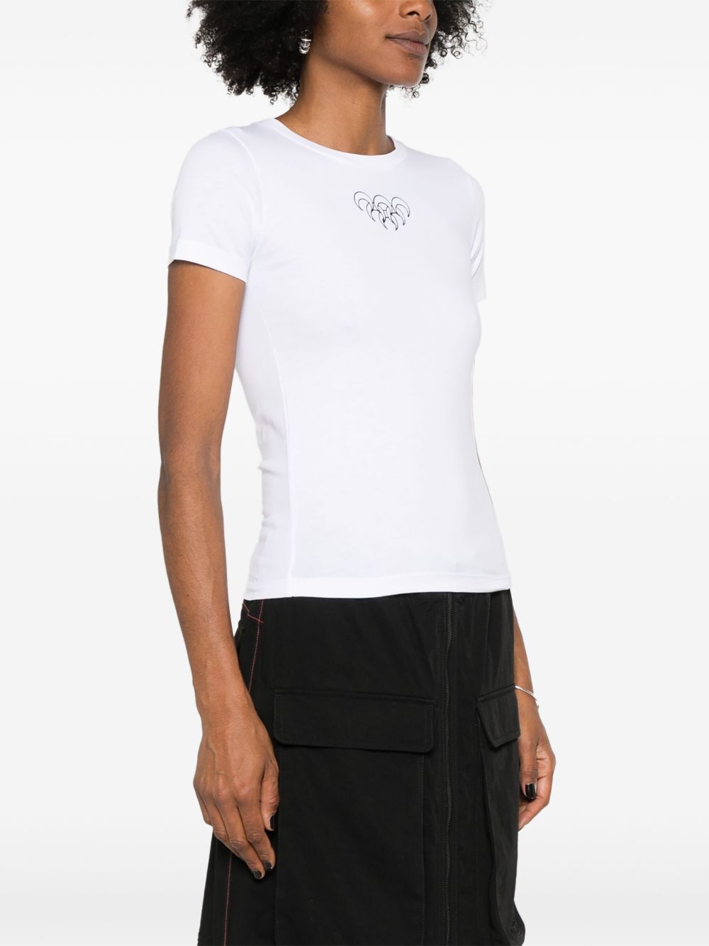 Marine Serre Crescent Moon-embroidery T-shirt Marine Serre