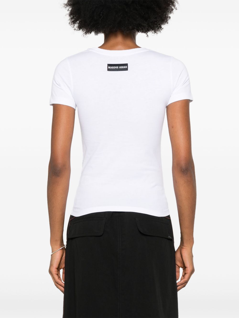 Marine Serre Crescent Moon-embroidery T-shirt Marine Serre