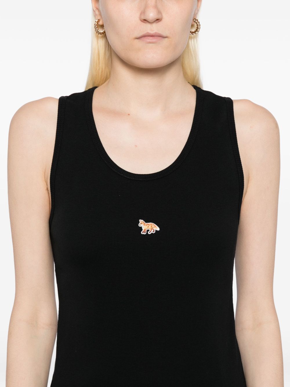 Maison Kitsuné Fox-embroidered tank top Maison Kitsuné