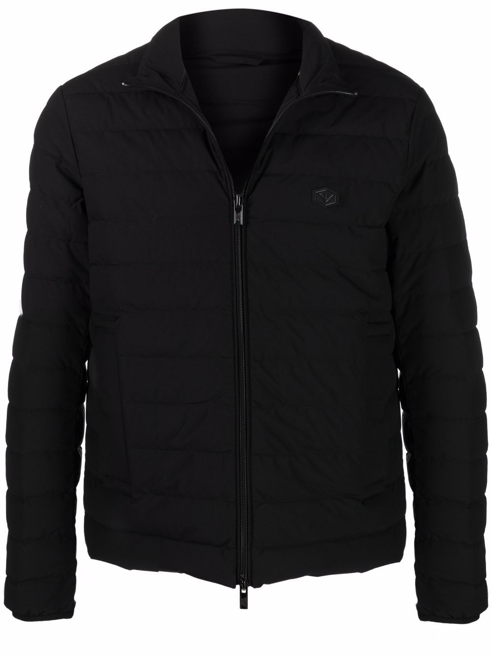 Emporio Armani Full-zip quilted nylon down jacket with eagle logo patch Emporio Armani