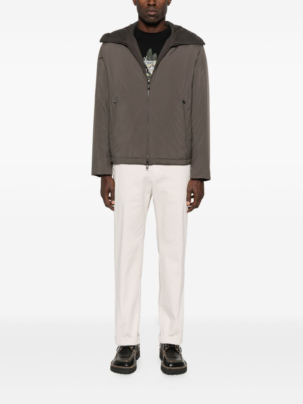 Emporio Armani Hooded zip-front jacket Emporio Armani