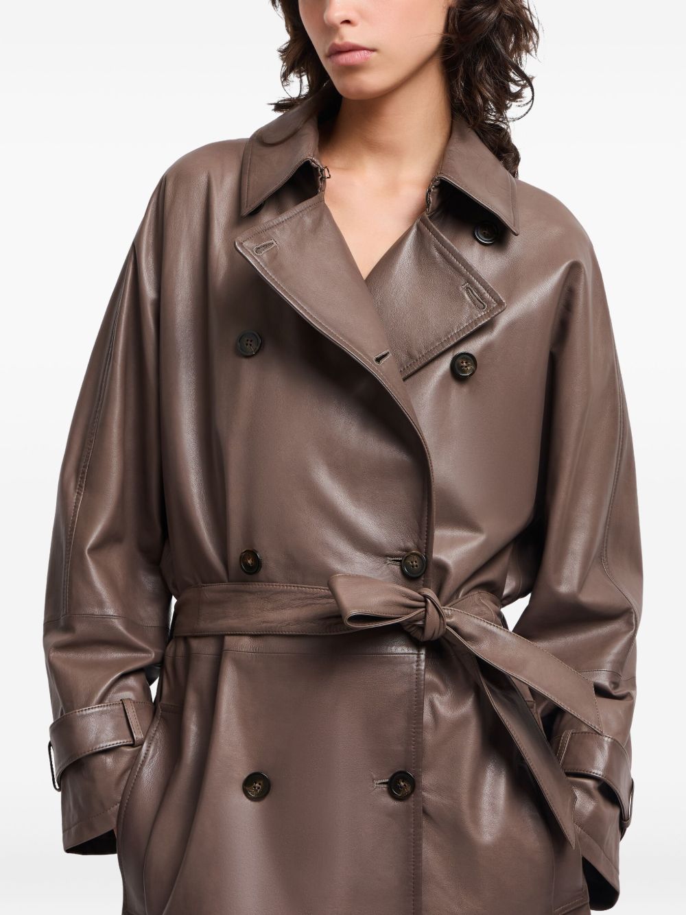 Emporio Armani Double-breasted belted trench coat Emporio Armani