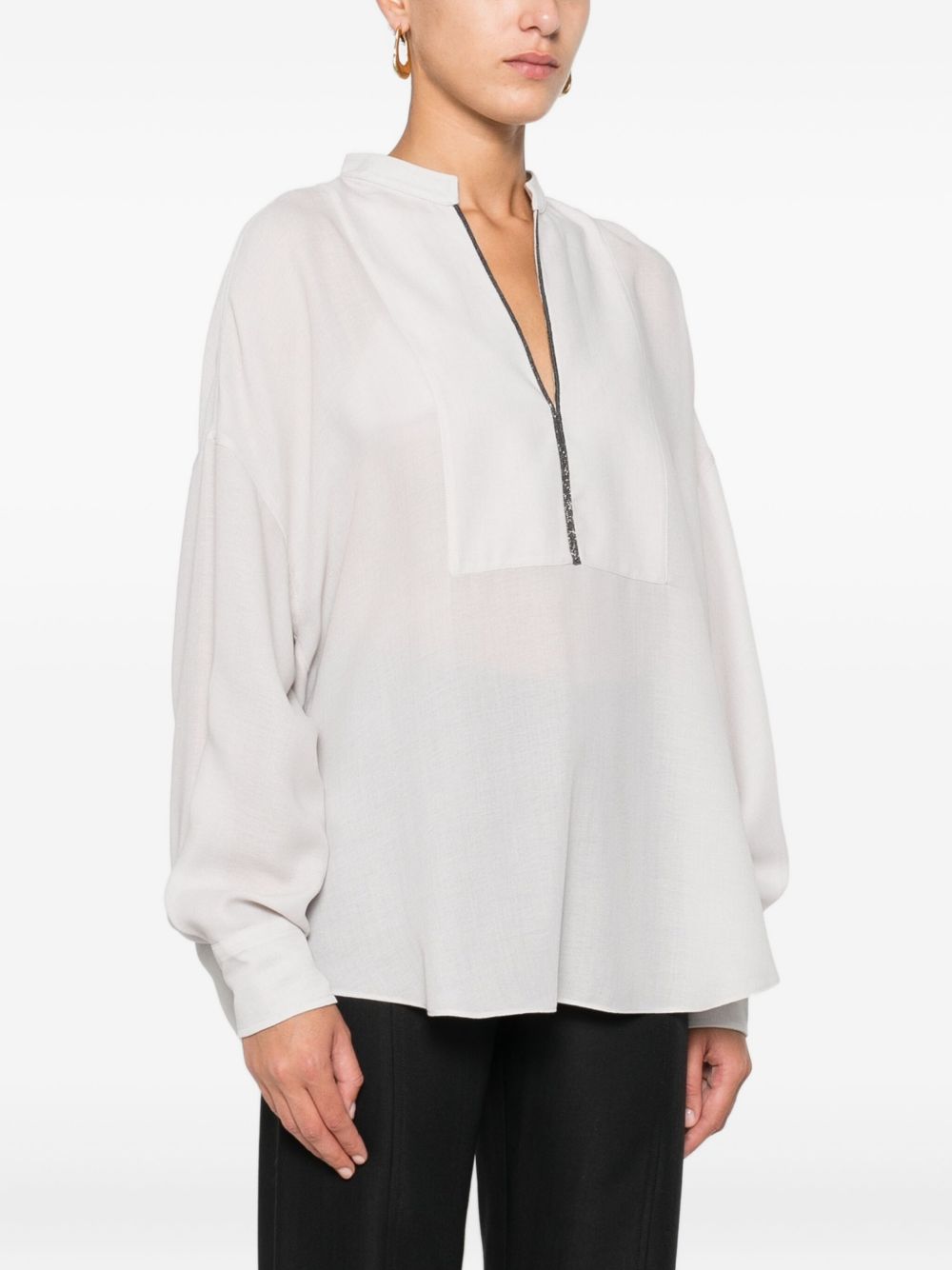 Brunello Cucinelli Monili-chain silk blouse Brunello Cucinelli