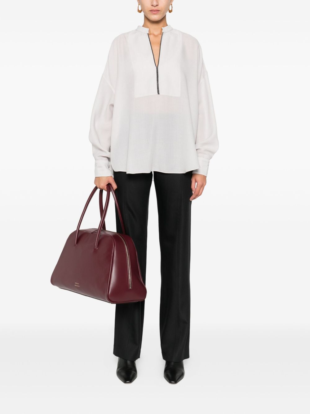 Brunello Cucinelli Monili-chain silk blouse Brunello Cucinelli