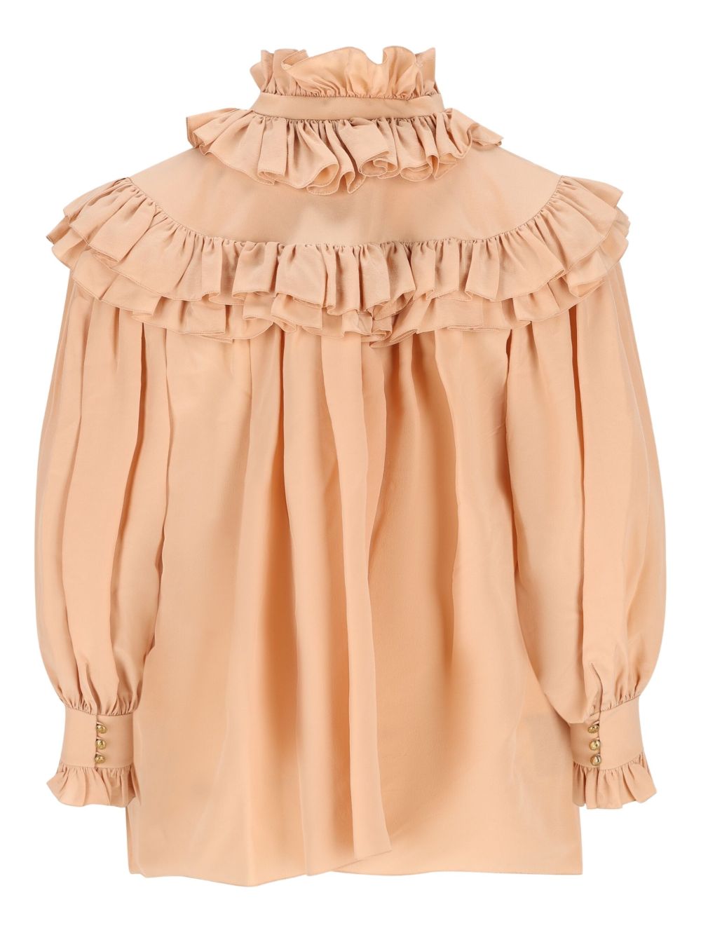Chloé Oversized ruffle top in crêpe de chine Chloé