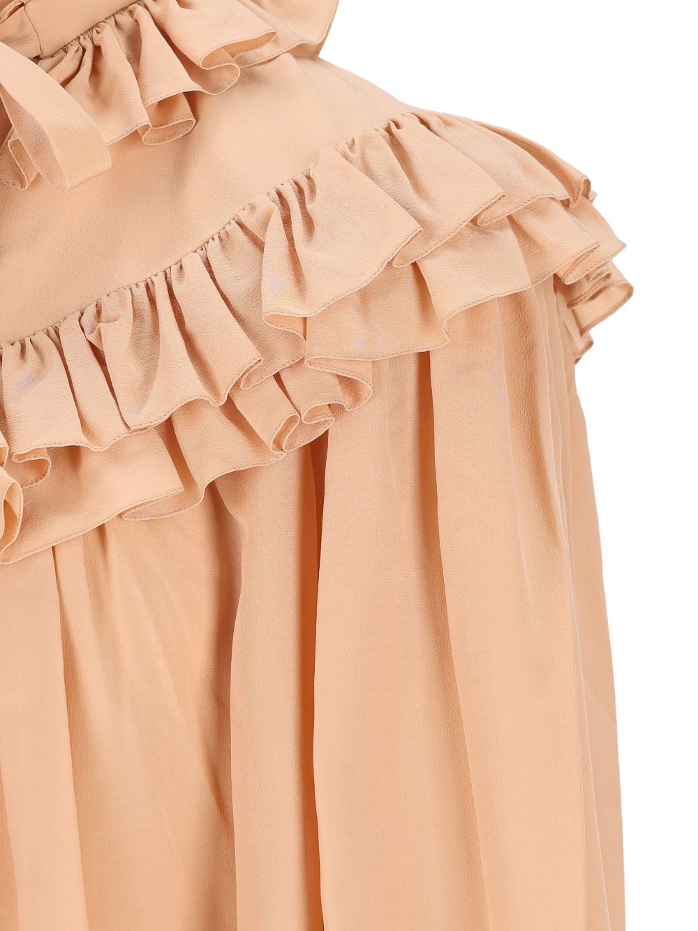 Chloé Oversized ruffle top in crêpe de chine Chloé