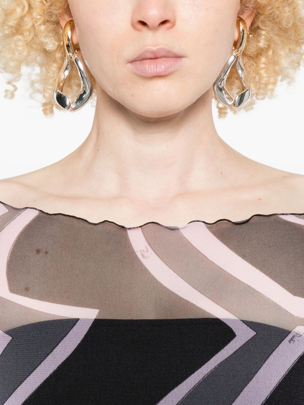 Pucci Abstract-print long-sleeve maxi dress Pucci