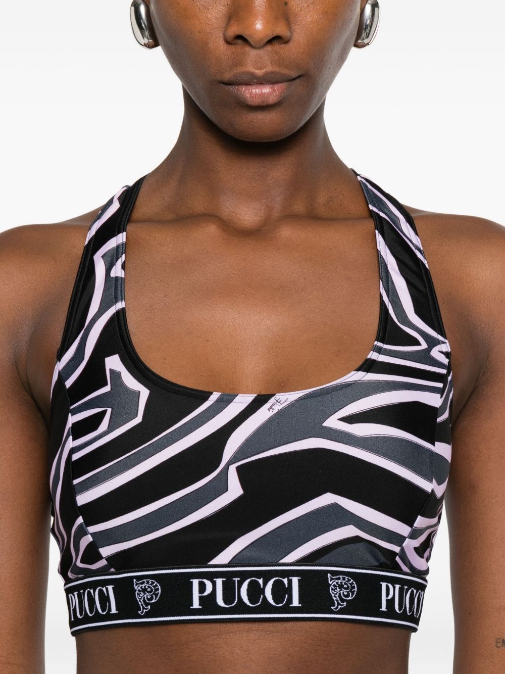 Pucci Racer-neck print bra Pucci