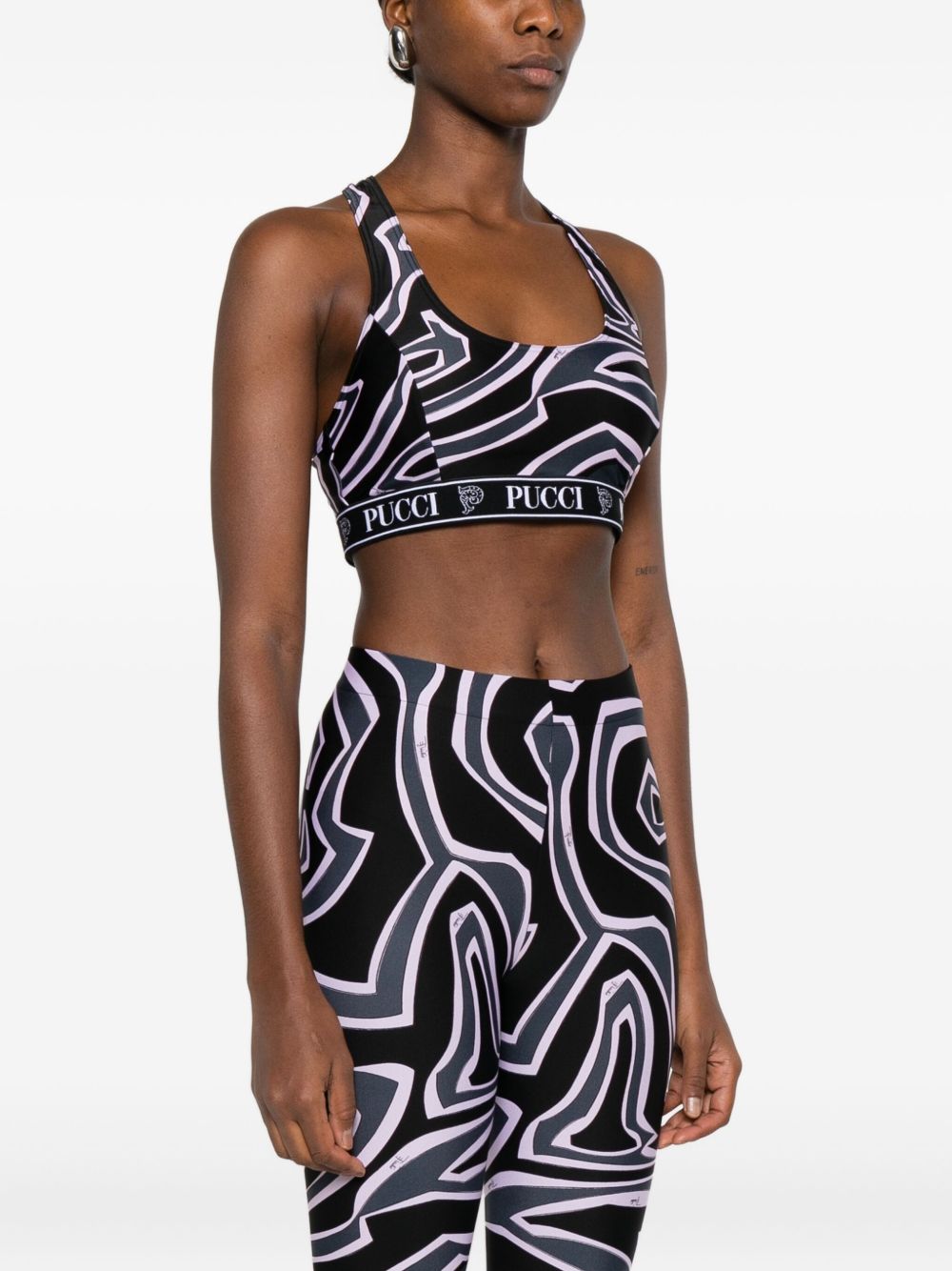 Pucci Racer-neck print bra Pucci