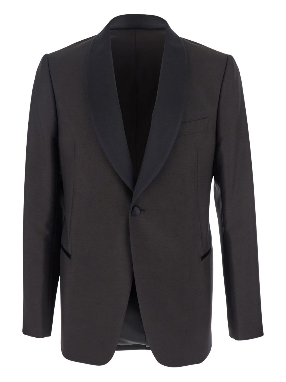 Emporio Armani Single-breasted jacket in fresh combed virgin wool with satin shawl lapels Emporio Armani