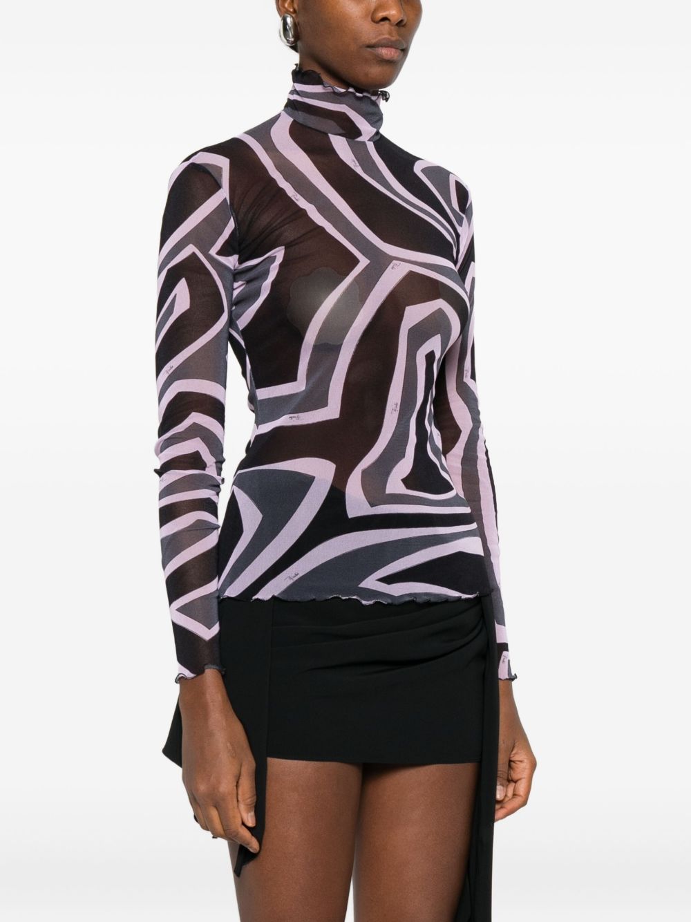 Pucci Abstract-print mesh top Pucci