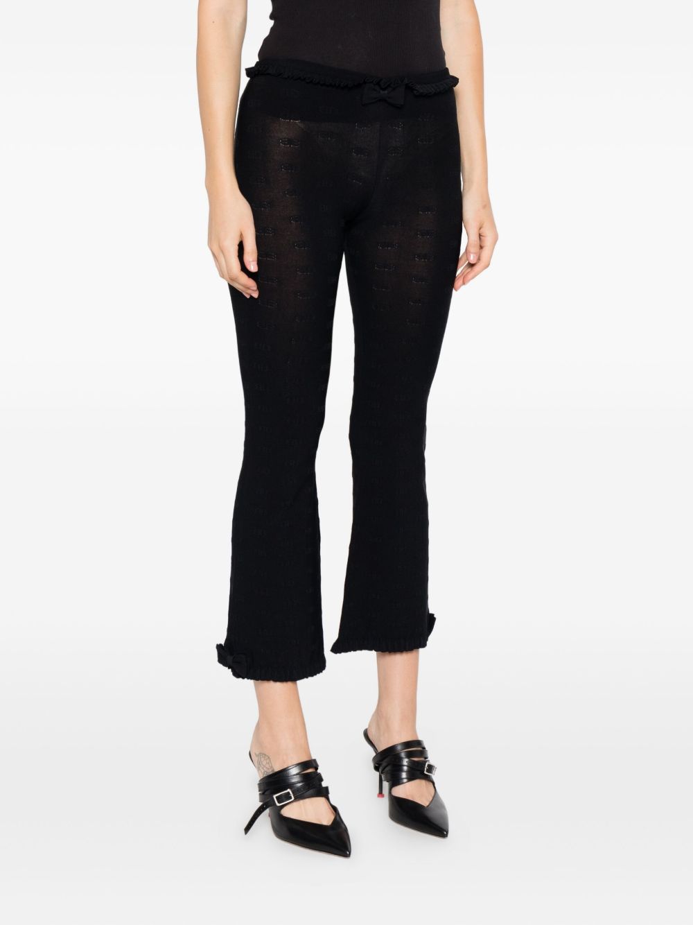 Balenciaga Ruffled Trim Flared Trousers Balenciaga