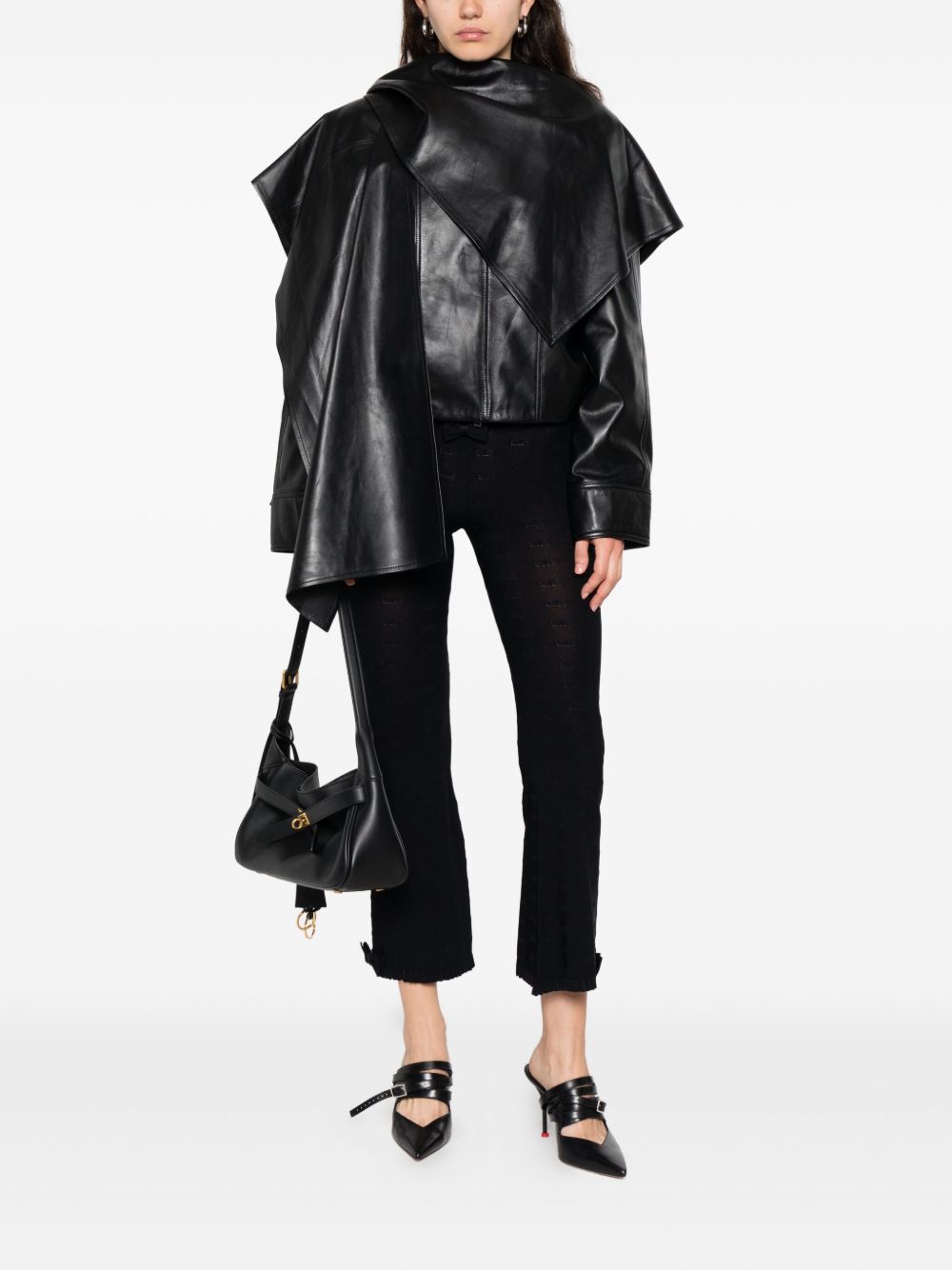 Balenciaga Ruffled Trim Flared Trousers Balenciaga