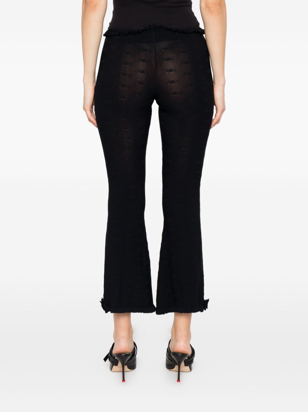 Balenciaga Ruffled Trim Flared Trousers Balenciaga