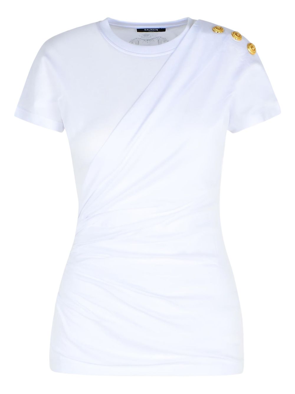 Balmain Shoulder-buttons draped T-shirt Balmain