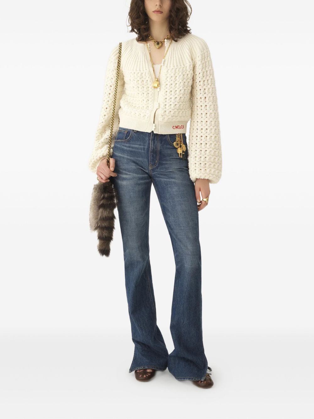 Chloé Round-neck cardigan in a wool & cashmere knit Chloé