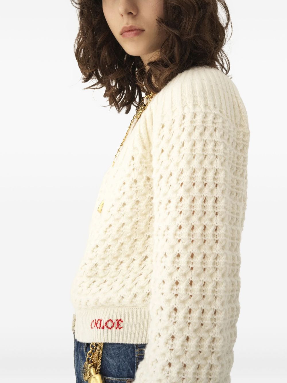 Chloé Round-neck cardigan in a wool & cashmere knit Chloé